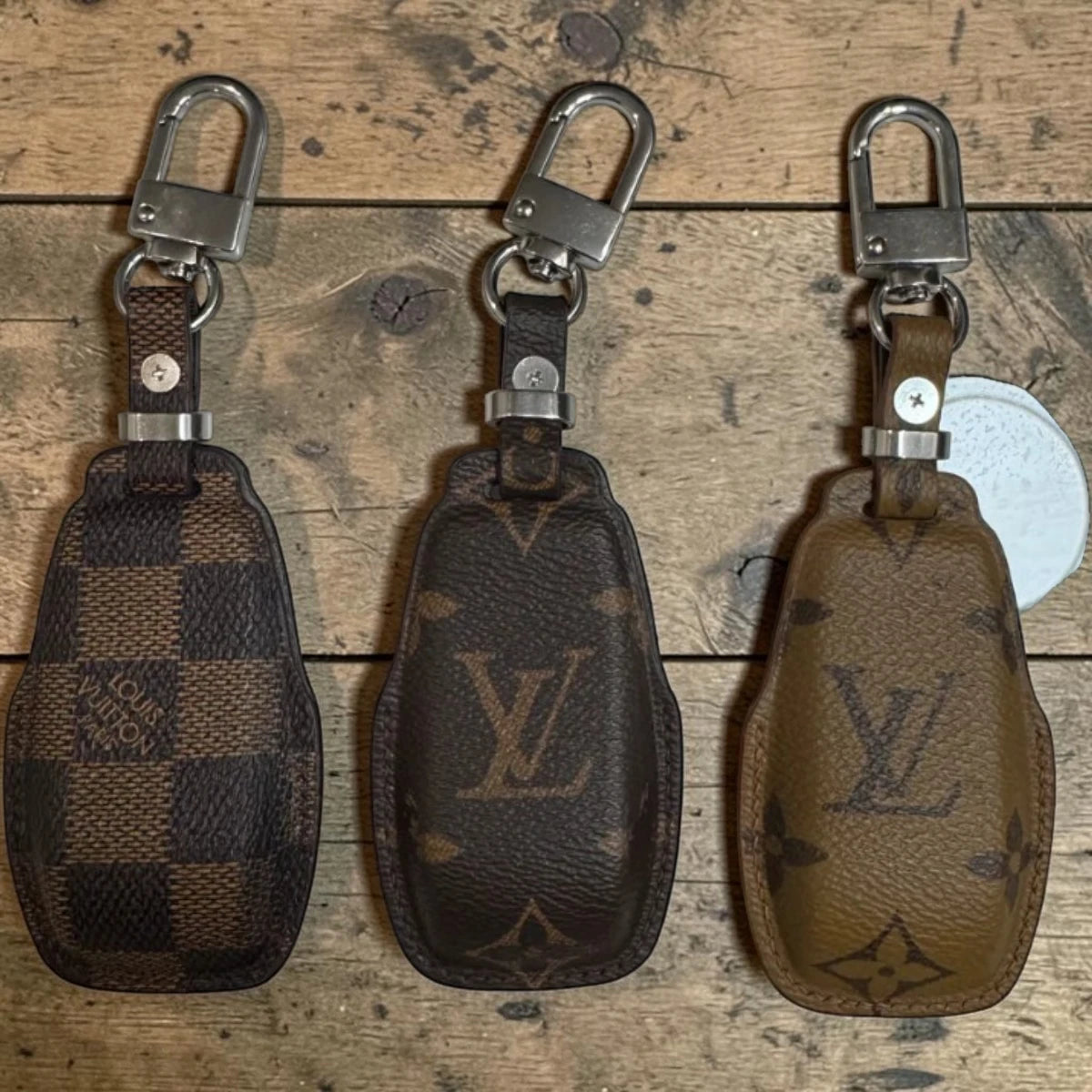 Handcrafted Recycled Leather Mercedes Benz 2 Key Case